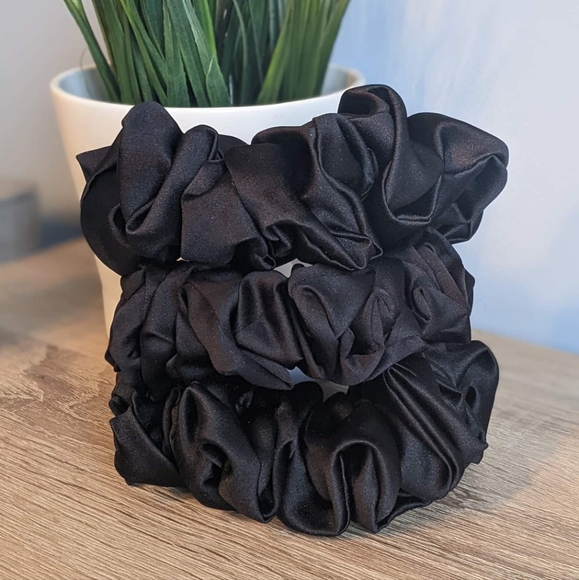 1 LUXE Black Handmade Scrunchie - Picture 2 of 2